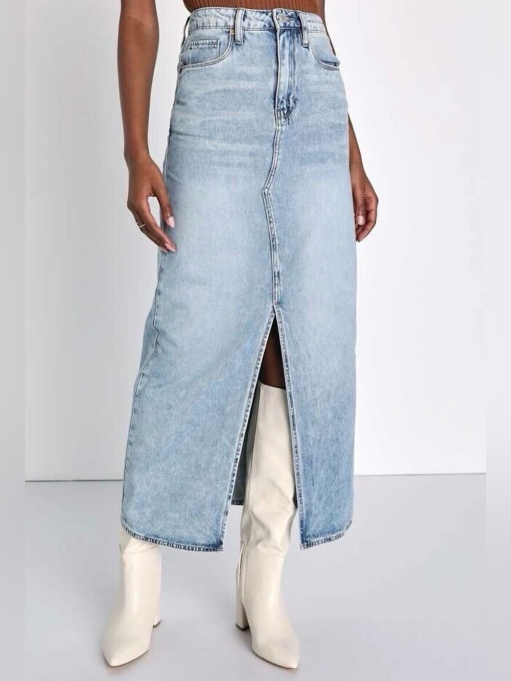 BlankNYC Denim Maxi Skirt Light Blue Wash 
Sz 26 Sz 4